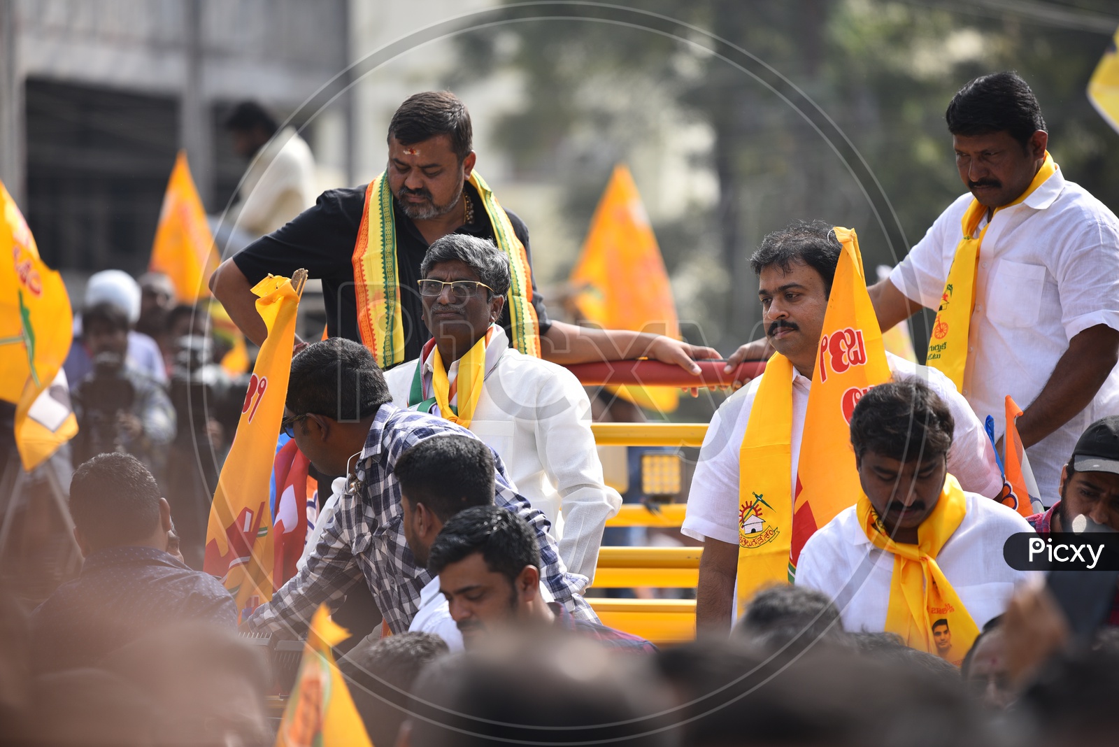Bhavyas Anand Prasad Telangana TDP MLA Candidate For Serilingampally Constituency  in a Road Show As a Part of Election Campaign  For Telangana General Elections 2018