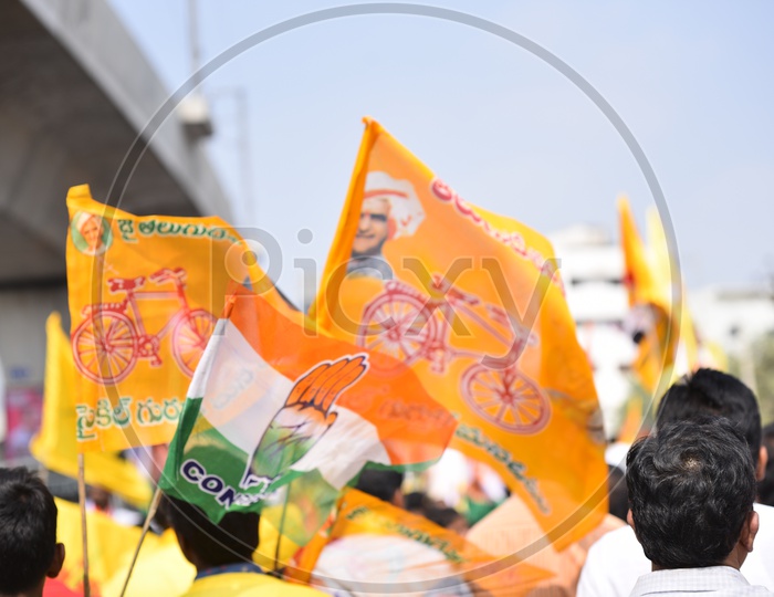 TDP Flags In Election Campaign