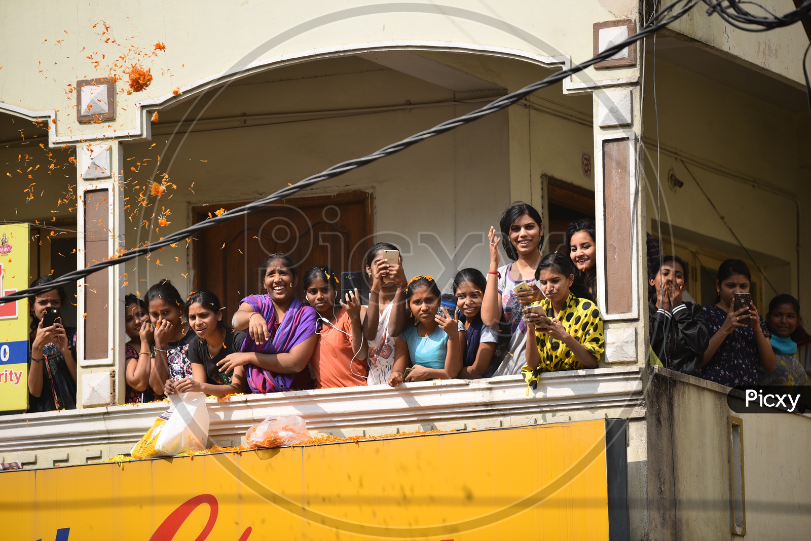 Hostel Girls Watching the Road Show of Balakrishna