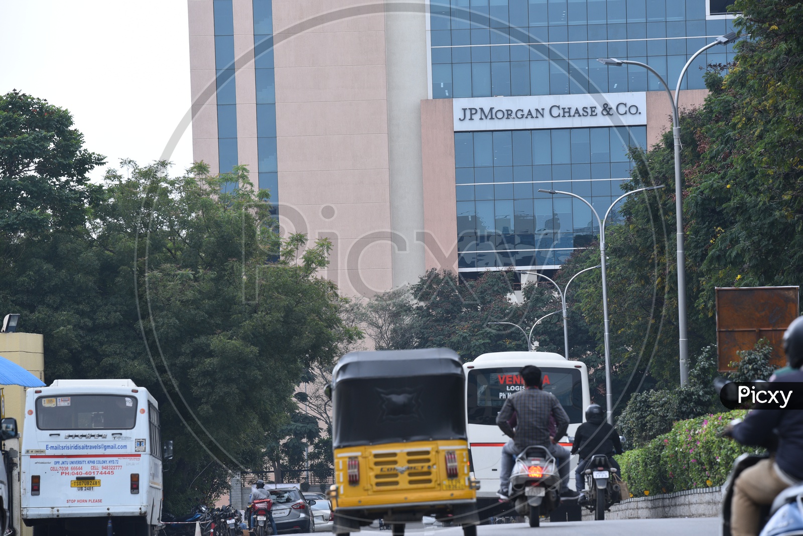 JPMorgan Chase & Co Sign Board and Building In Hyderabad
