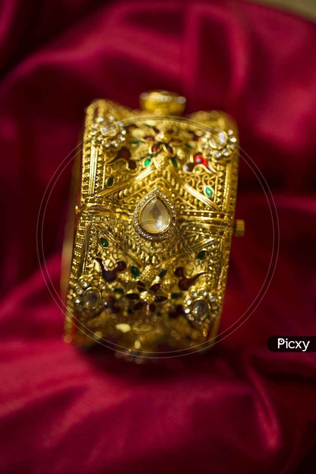 Indian Traditional jewelry Gold Bangle Closeup Shot