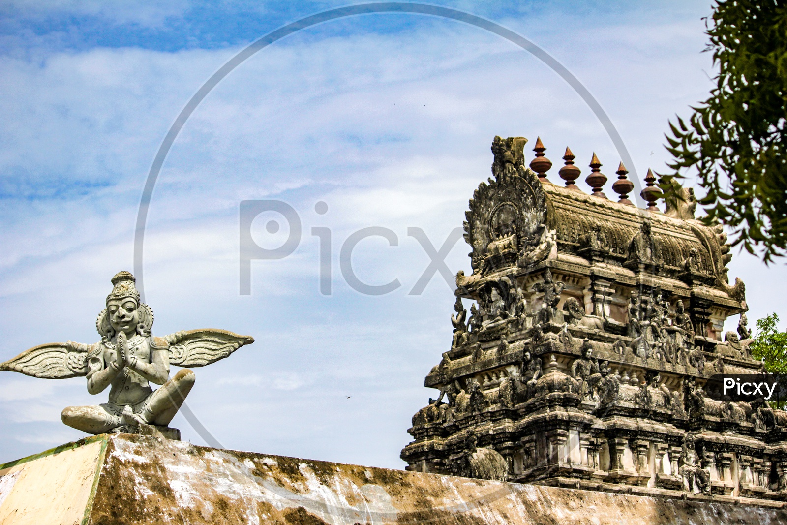 Temple Gopuram at The Descent of the Ganges in Mahabalipuram