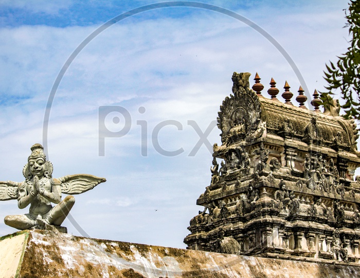 Temple Gopuram at The Descent of the Ganges in Mahabalipuram