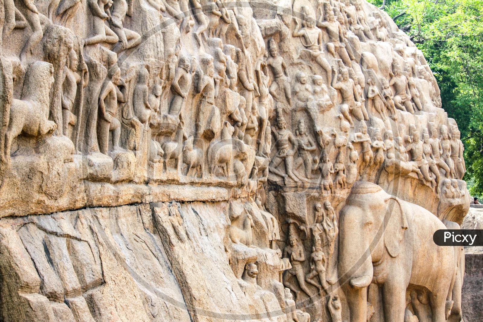 Sculptures at The Descent of the Ganges in Mahabalipuram