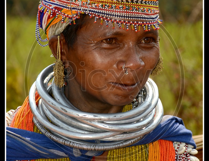 Portrait of Indian tribal Woman In Puri , Odisha
