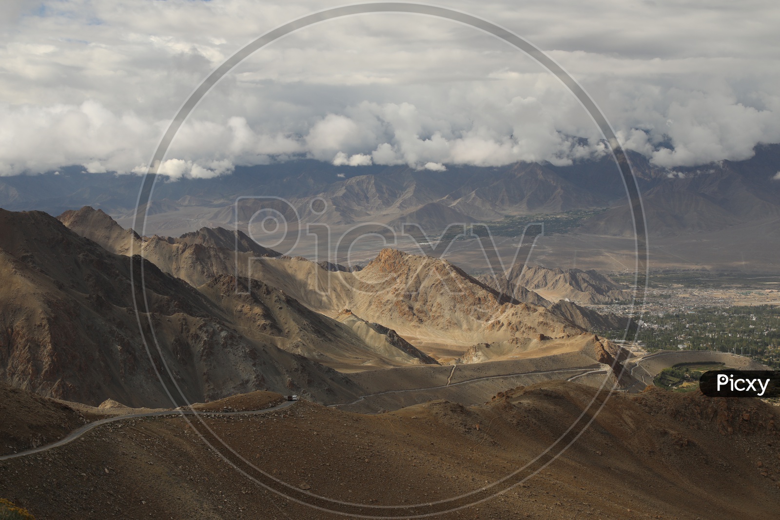 Beautiful Landscape of Snow Capped Mountains,Leh