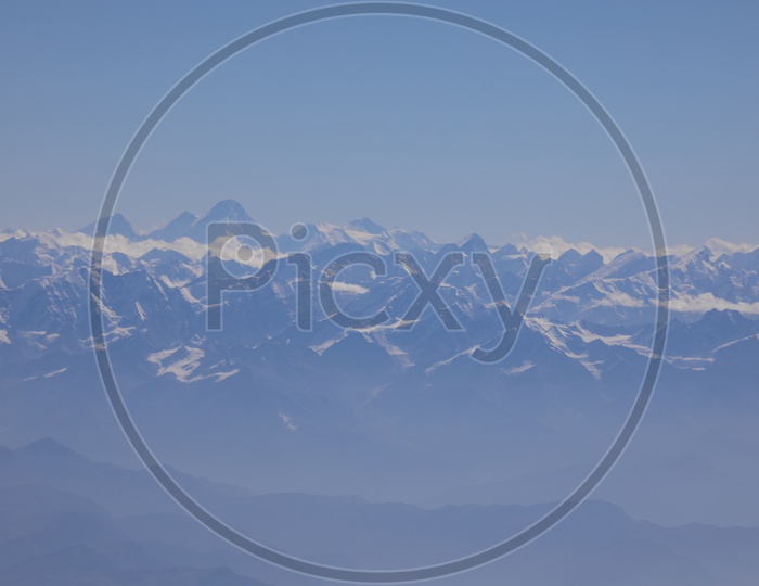 Aerial Views Of Mountain Ranges From Flight