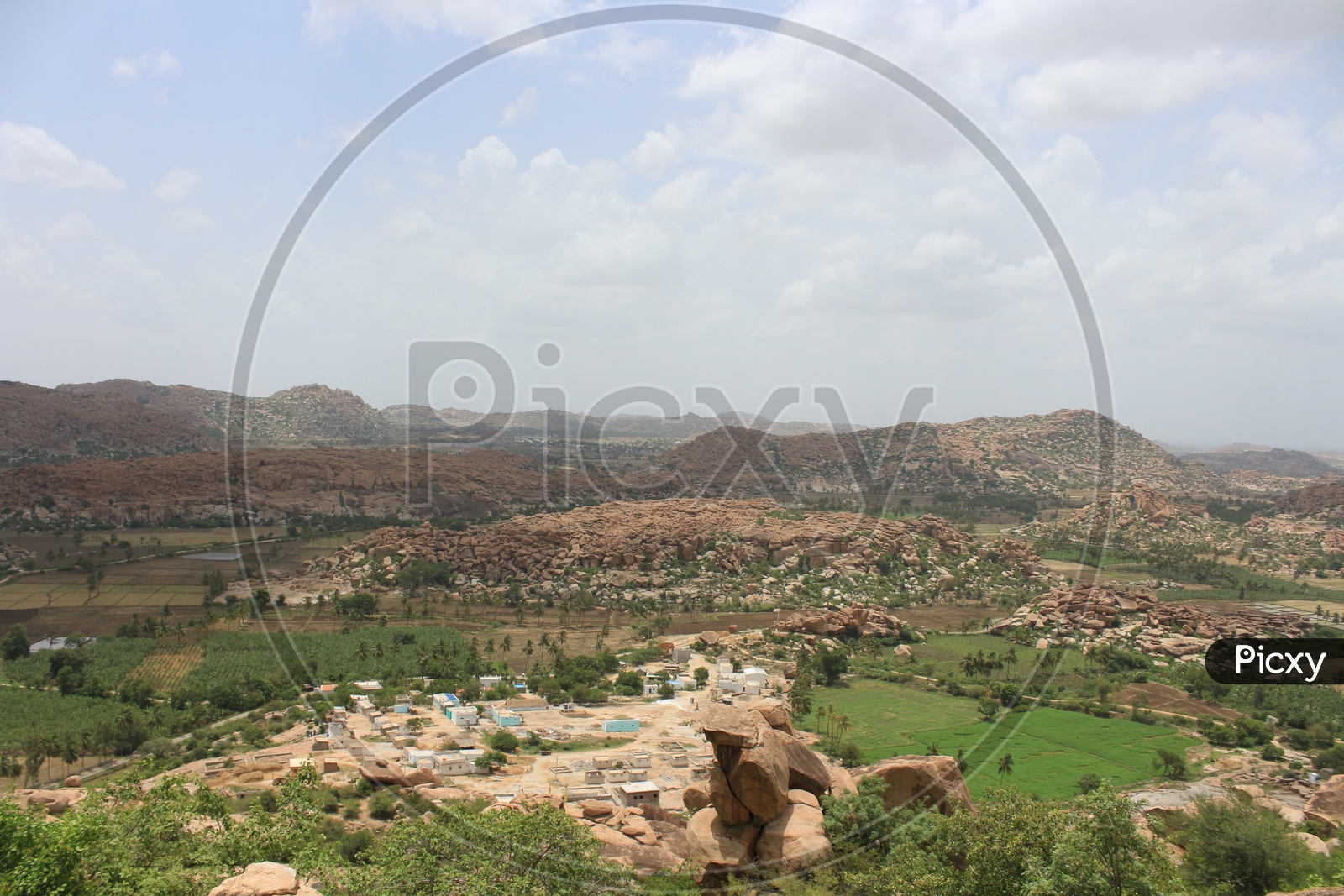 Aerial Views Of The Chain Of Hills In Hampi