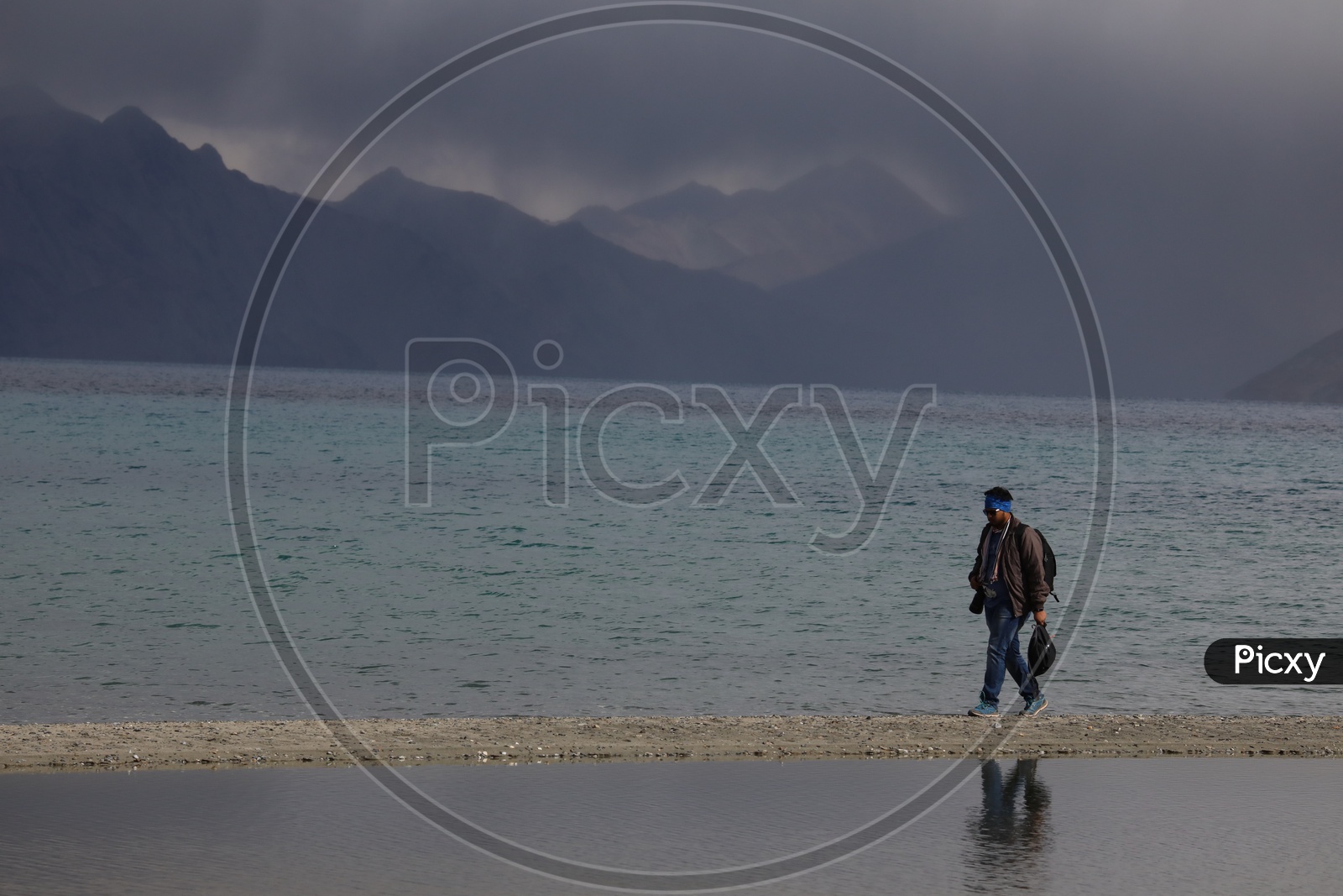 Photographer at Pangong Lake, Leh
