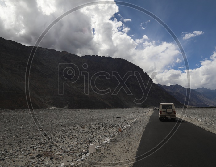 Vehicles on the Roads Of Leh