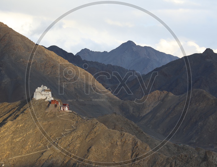 Buddhist Monastery on a Hill top In leh