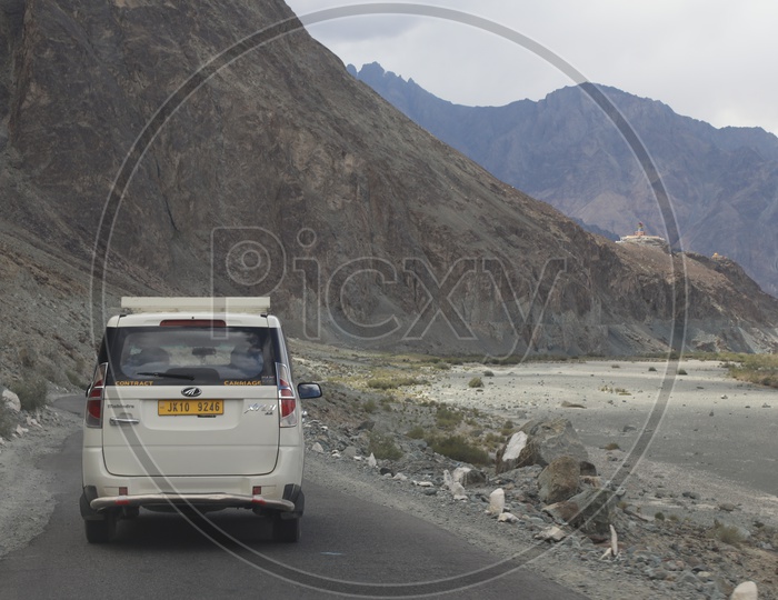 Local Transporting Vehicles On Roads Of leh