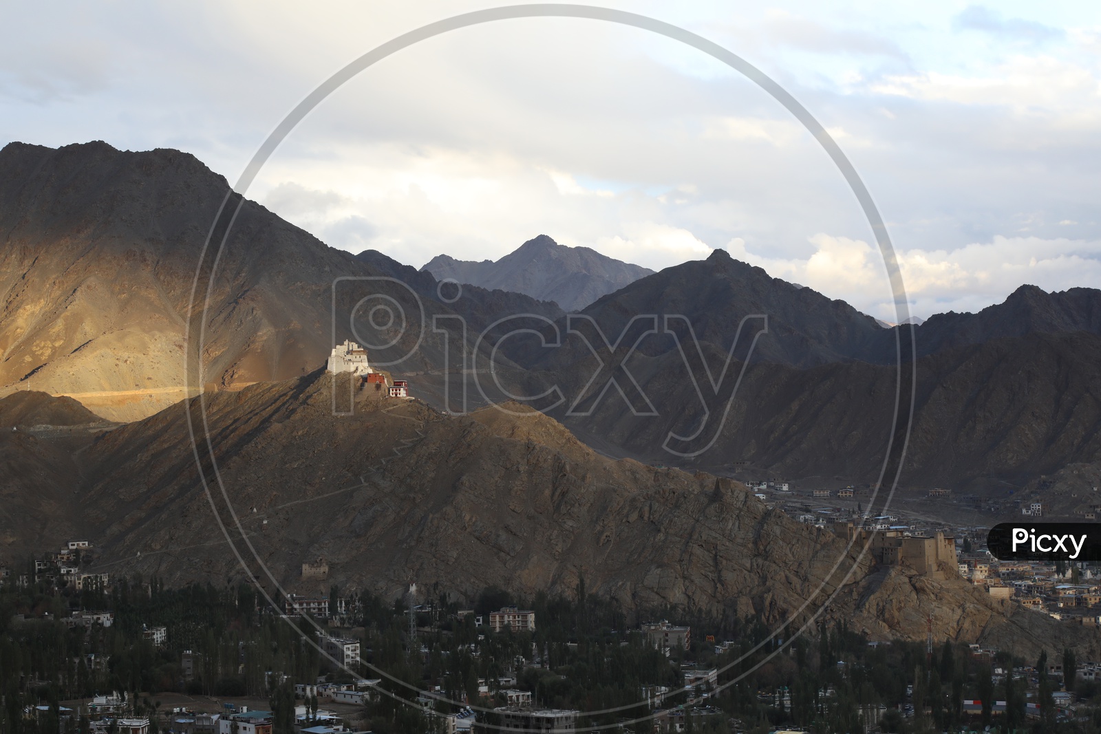 Diskit Buddhist Monastery On  a hill top in Leh