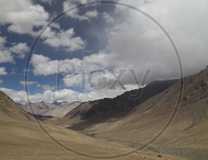 A Beautiful View Of Leh With Mountains and Sky As Background