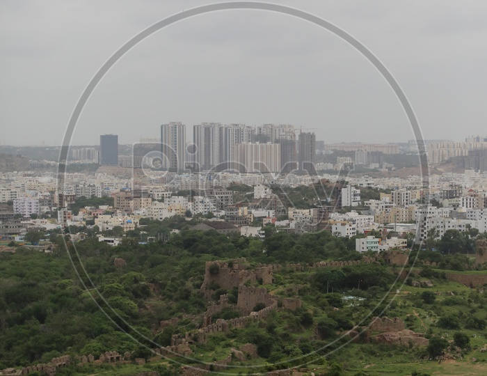 City view from Top of Golconda Fort