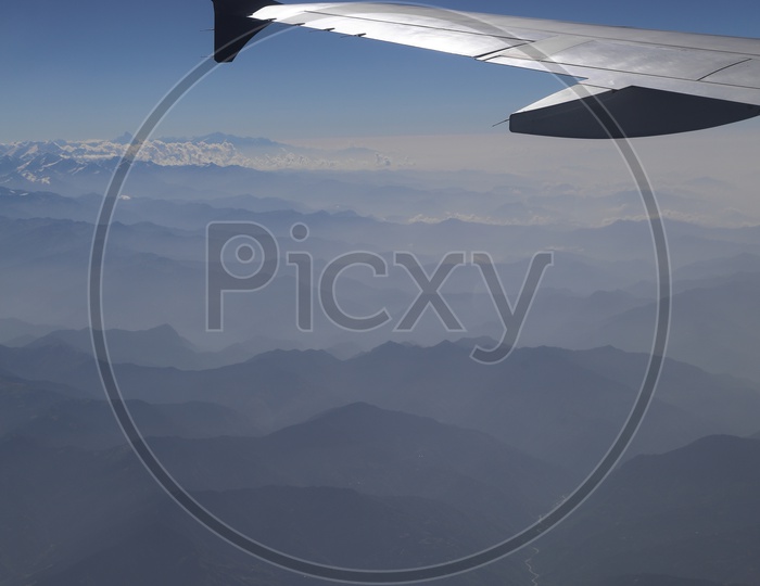 Aerial Views Of Mountain Ranges From Flight