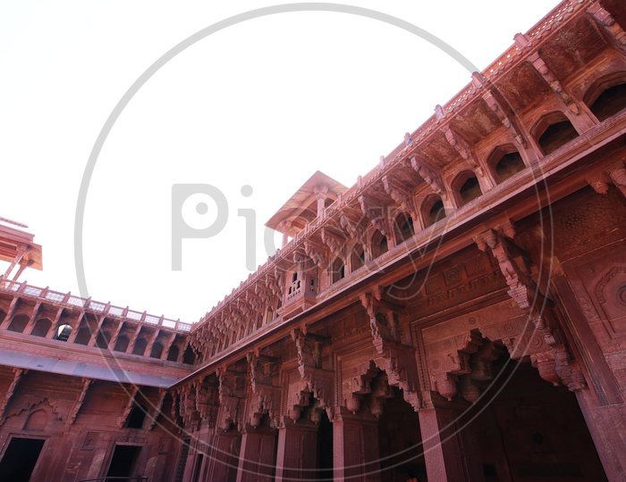Architectural Views Of Agra Fort Representing The Islamic Architecture