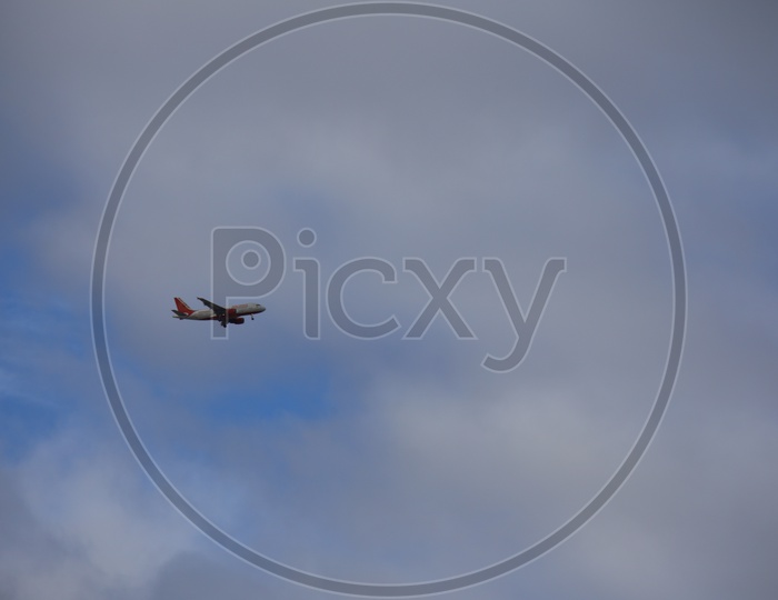 A Spicejet Airplane In the Air