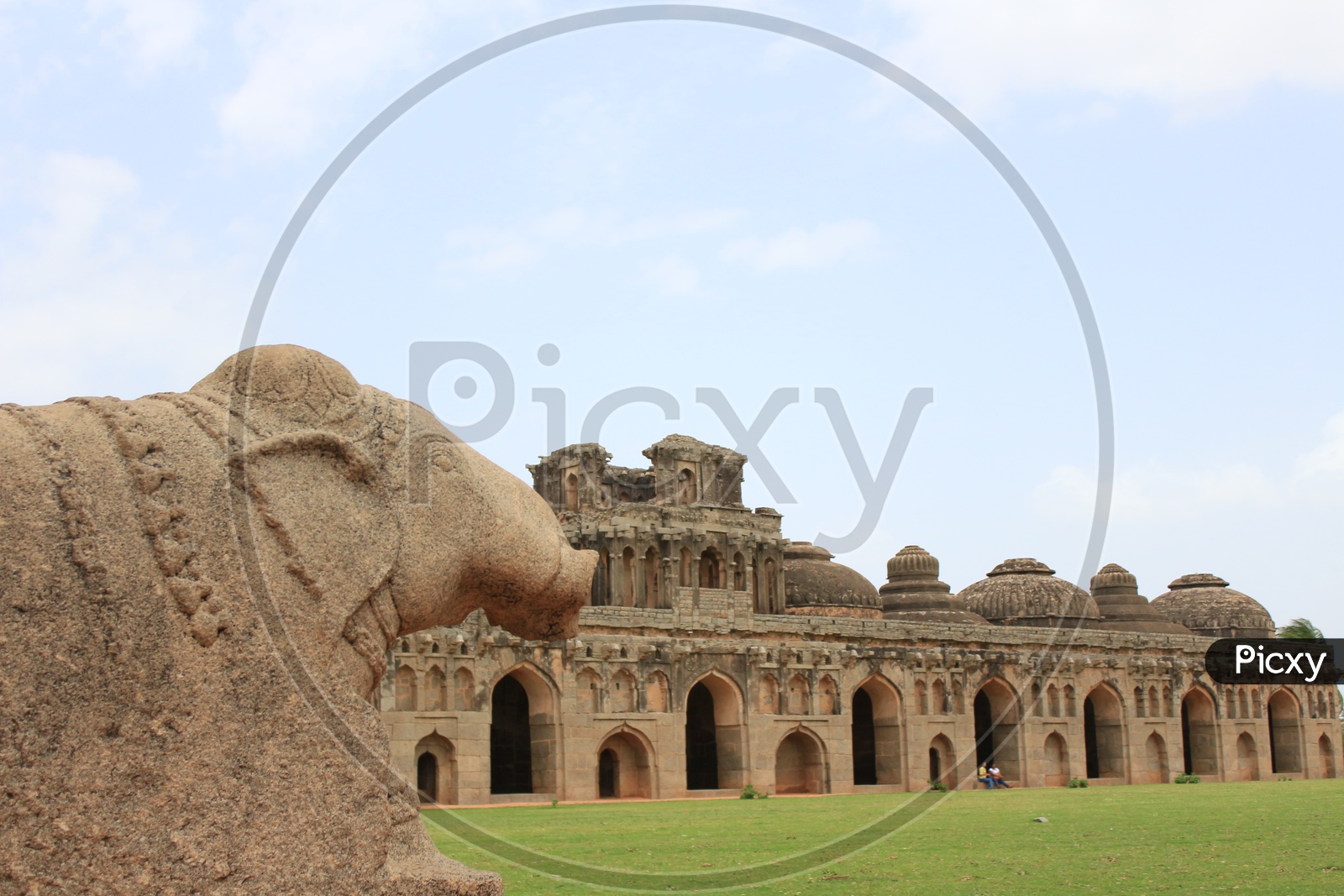 Temples in Hampi with Garden / Historical Construction