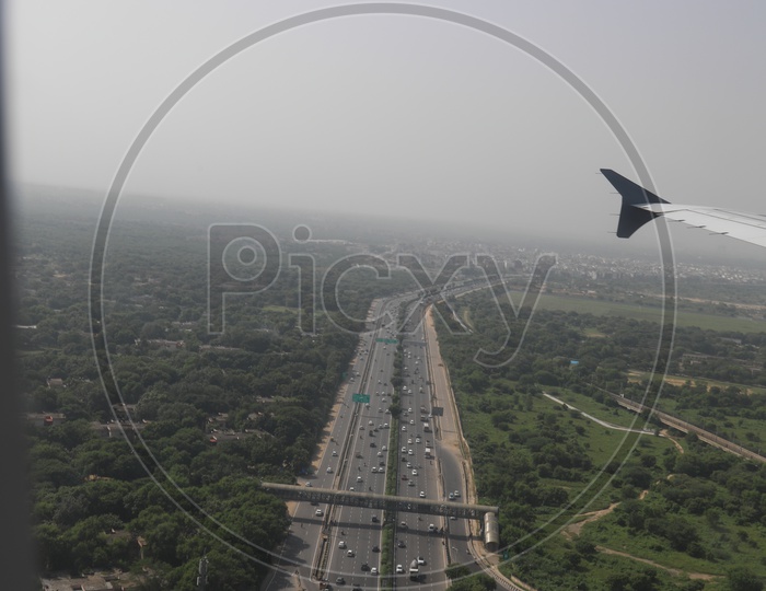 Aerial Views Of  New Delhi From Flight