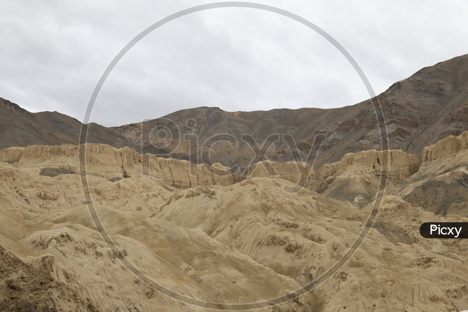 Valleys in the Leh With Sand Dunes and Mountains In Background