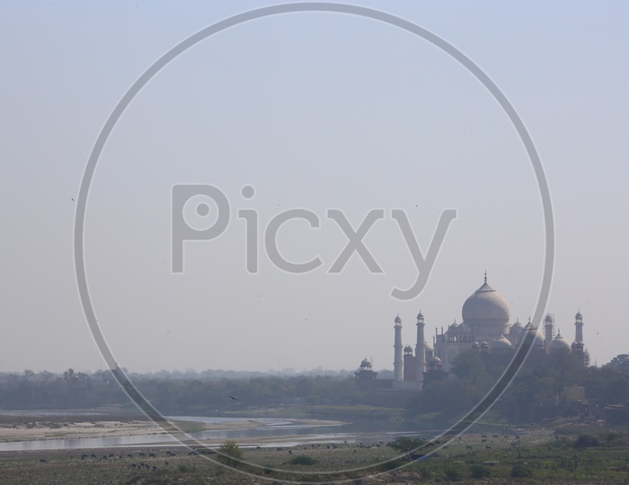 Taj Mahal View From Agra Fort