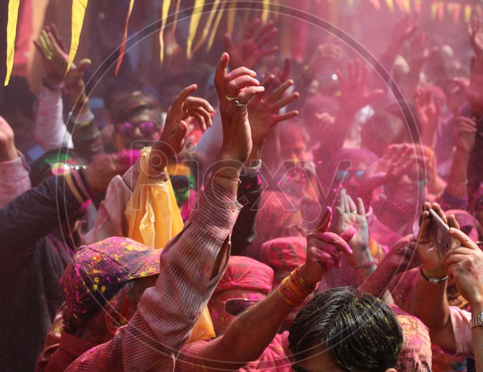 People playing - Holi/Indian Festival - Festival of Colors