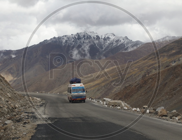 A Public Transport Vehicle On The Roads Of leh