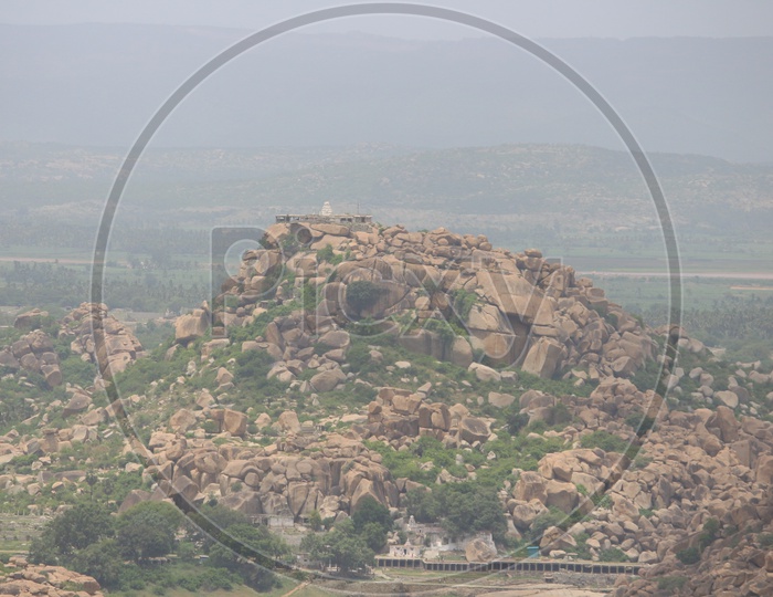 Aerial View Of The Chain Of Hills From Hill tops in Hampi