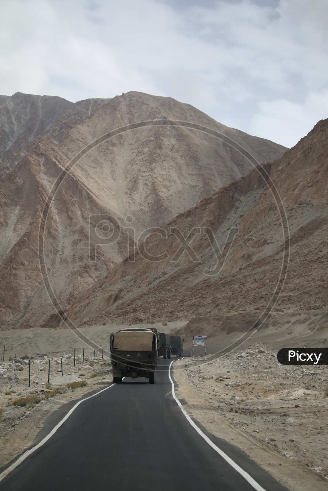 Transport Vehicles on Roads Of Leh / Ladakh