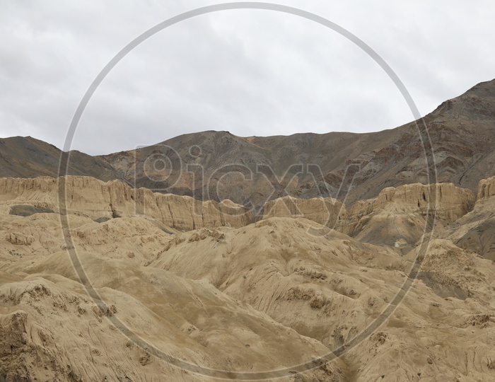 Valleys in the Leh With Sand Dunes and Mountains In Background