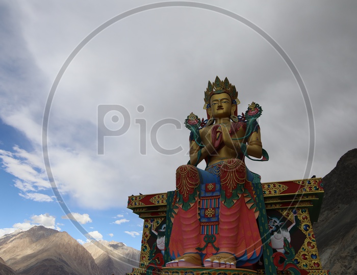 The Statue Of Avalokiteswara near Diskit Monastery in Nubra Valley