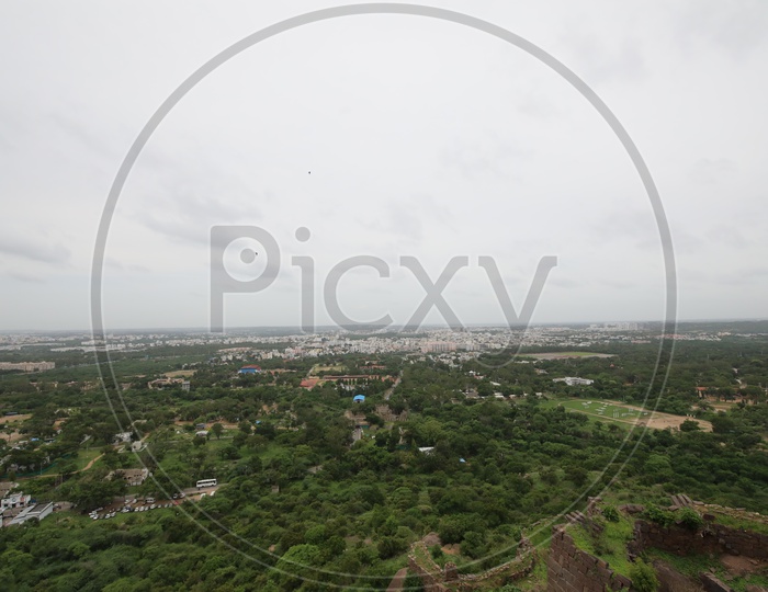 Landscape of City View from Golconda Fort