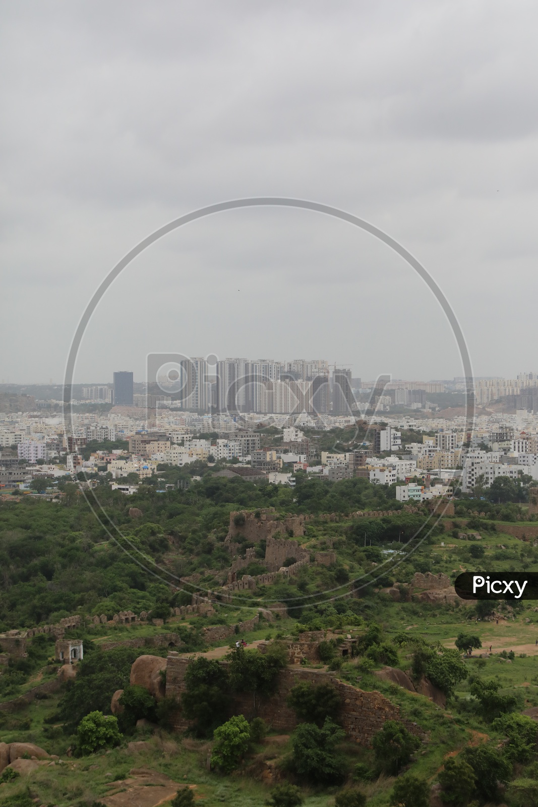 City view from Top of Golconda Fort / Hyderabad City from Golconda Fort