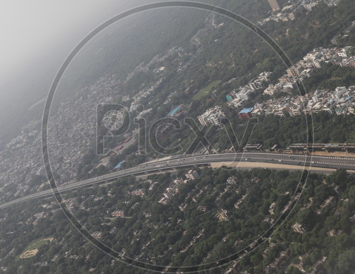 Aerial Views Of  New Delhi From Flight