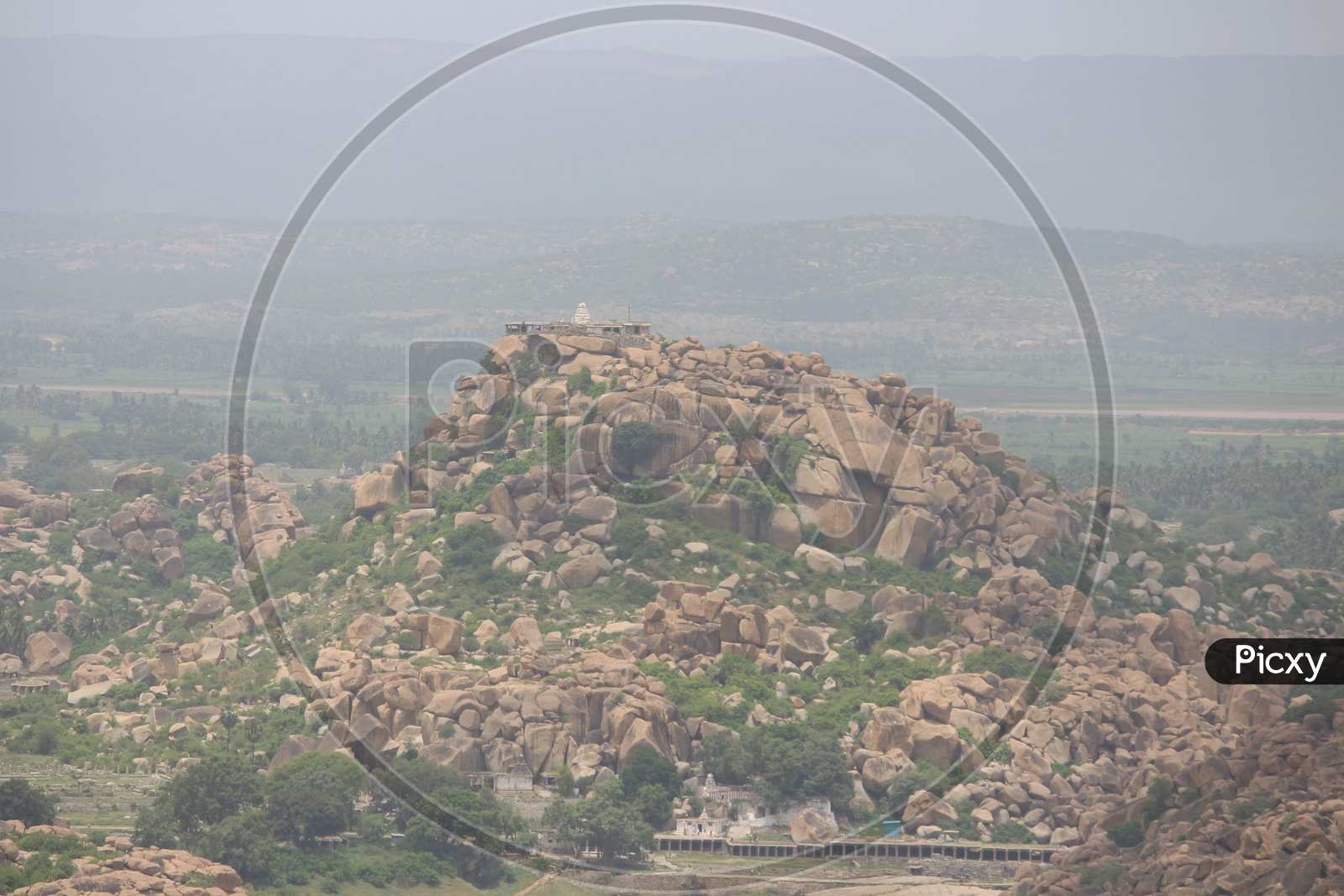 Aerial View Of The Chain Of Hills From Hill tops in Hampi