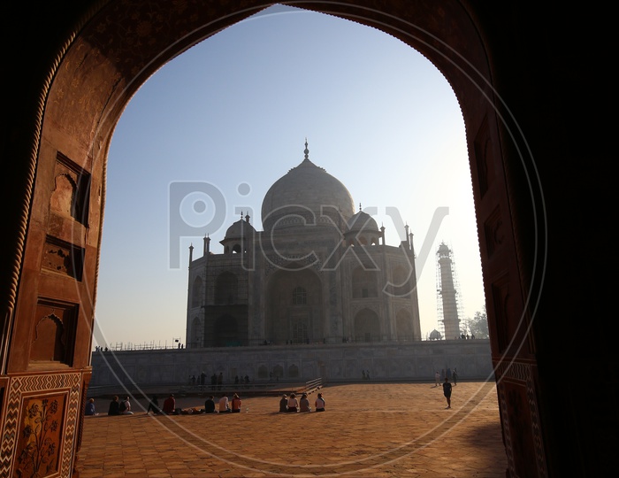 A Beautiful Composition Shot Of Taj Mahal