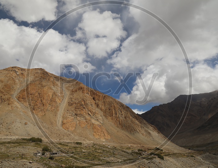 A Beautiful Valley Views of Leh With Valleys in Background