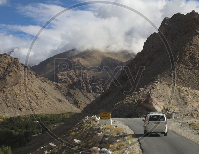 Vehicles On The Roads of Leh