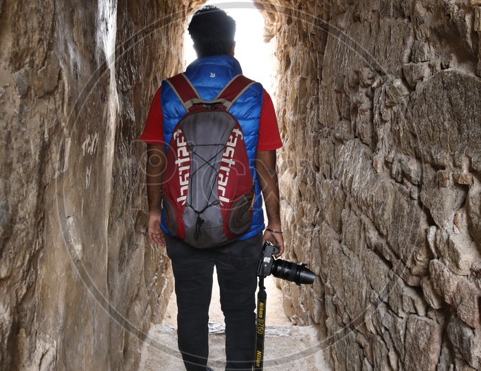 Photographer Exploring Golconda fort