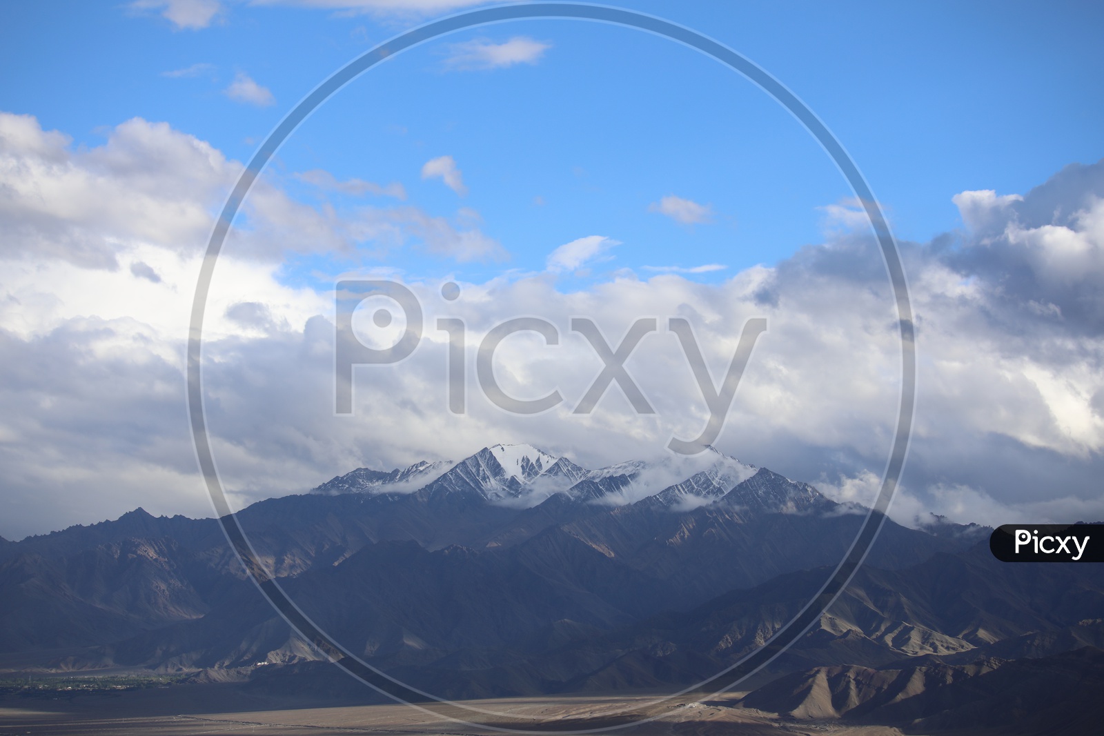 Beautiful Landscape of Snow Capped Mountains, Leh
