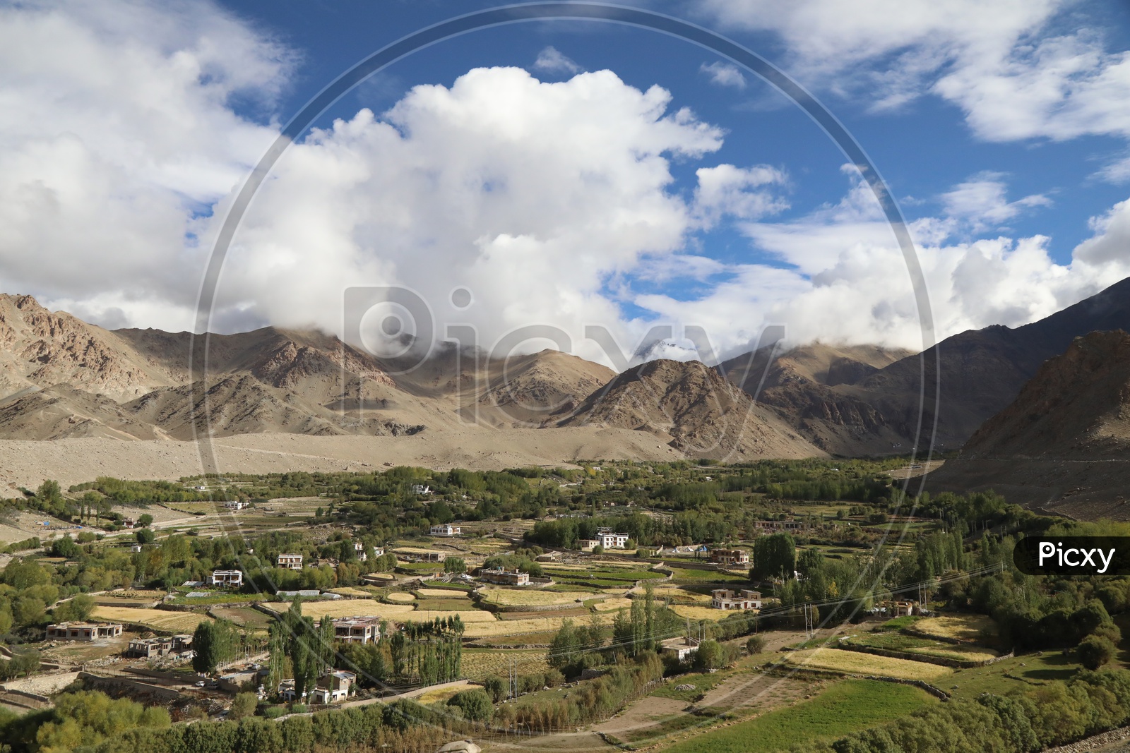 Beautiful Landscape of Snow Capped Mountains,leh