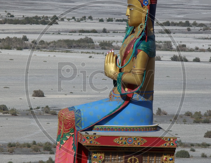 Statue Of Maitreya Buddha Near Diskit Monastery in Nubra Valley
