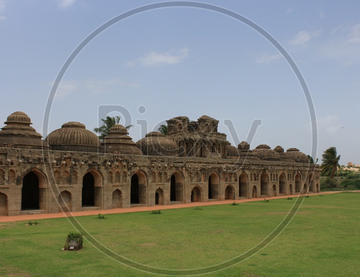 Temples in Hampi with Garden / Historical Construction