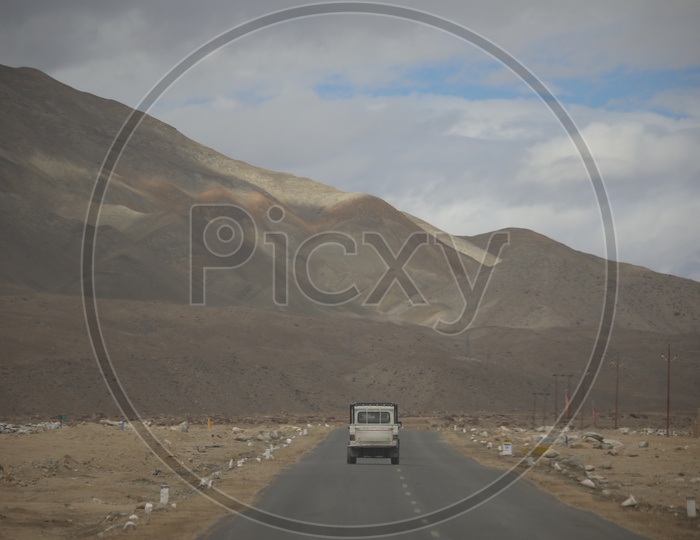 Vehicles On The Roads Of Leh