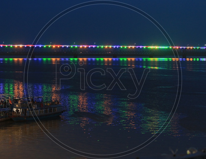 Rajahmundry Bridge in Night Time