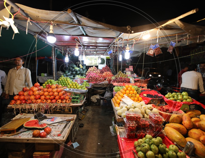 Fruit Stalls around  Charminar