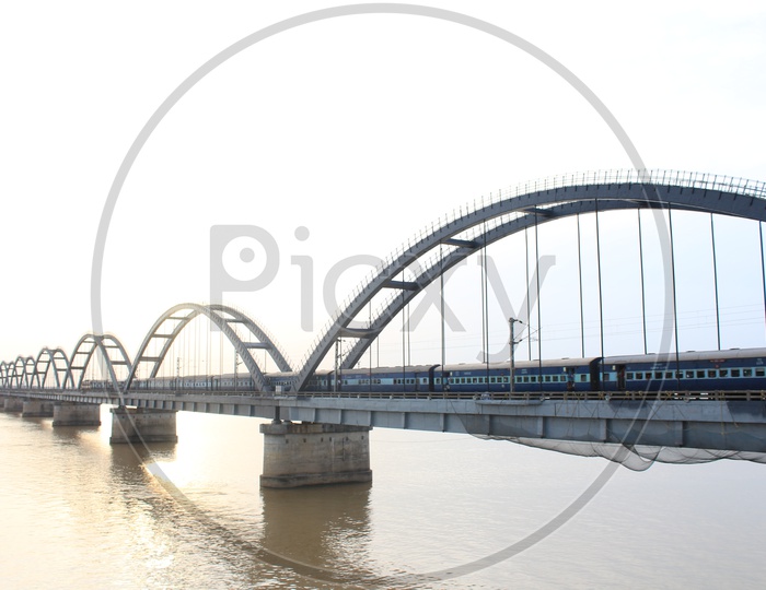 A Beautiful Composition Shot Of Rajahmundry Bridge