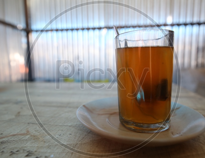 A Green Tea Glass Closeup Shot