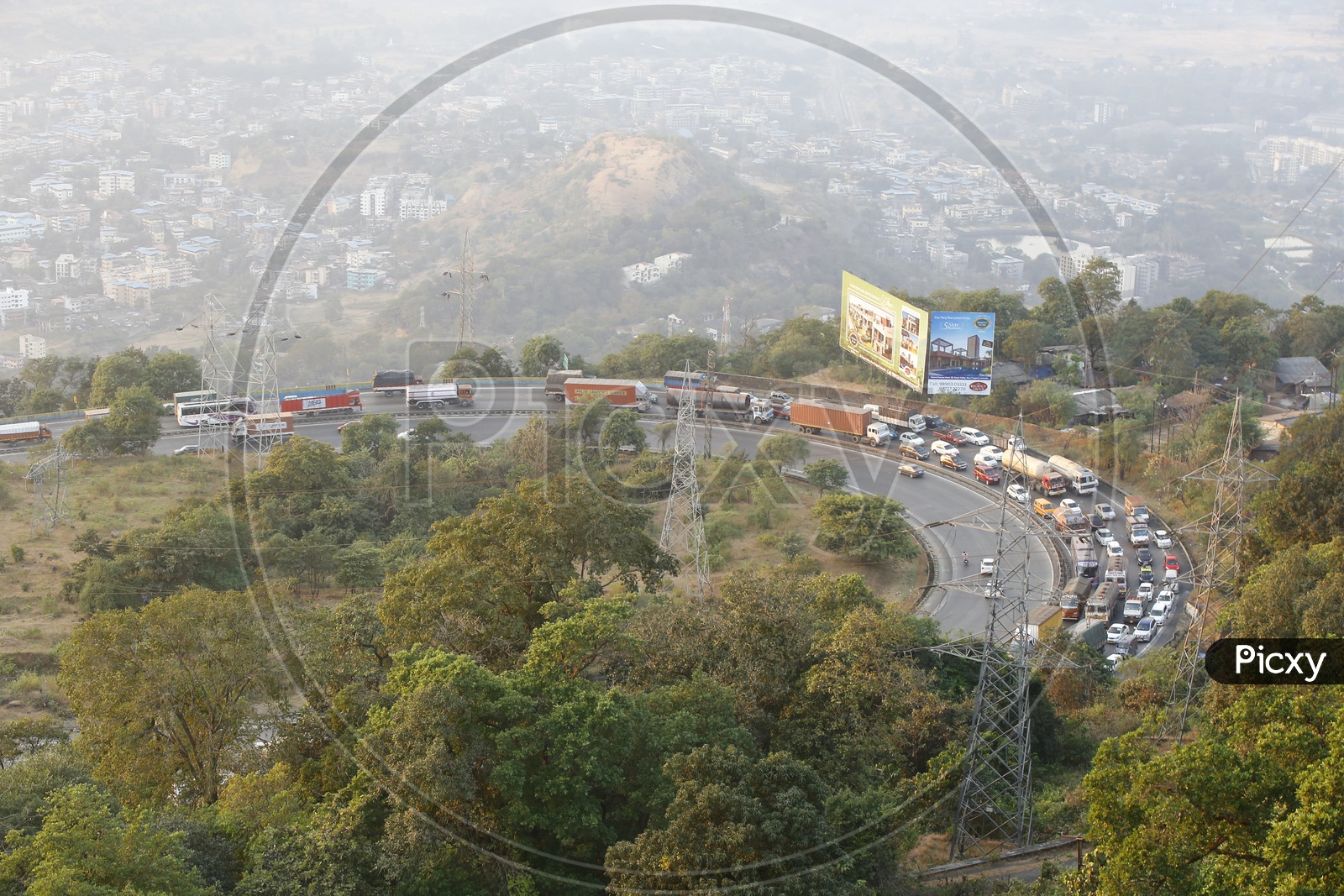 A Beautiful View Of Vehicles on  Ghat Roads In Lonavala